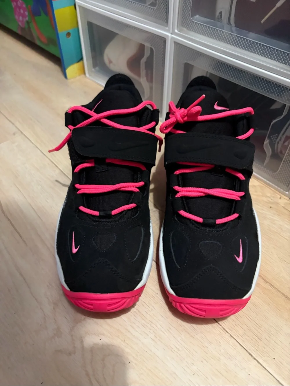 Nike Black Sneakers with Pink Accents